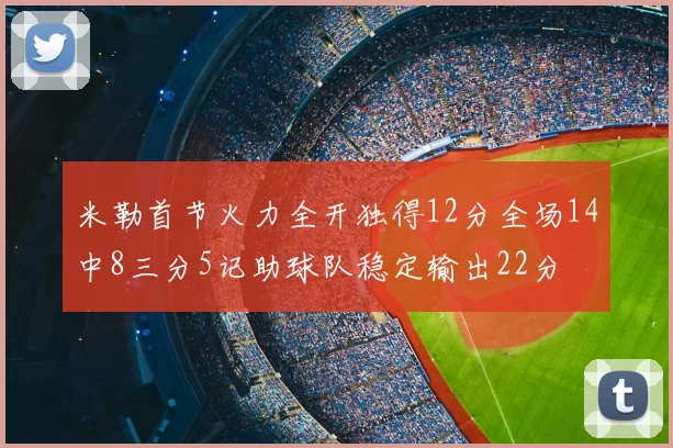 米勒首节火力全开独得12分全场14中8三分5记助球队稳定输出22分